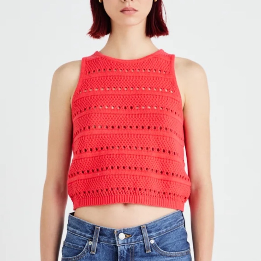 Levi's Vibrant Red Crocheted Tank Top